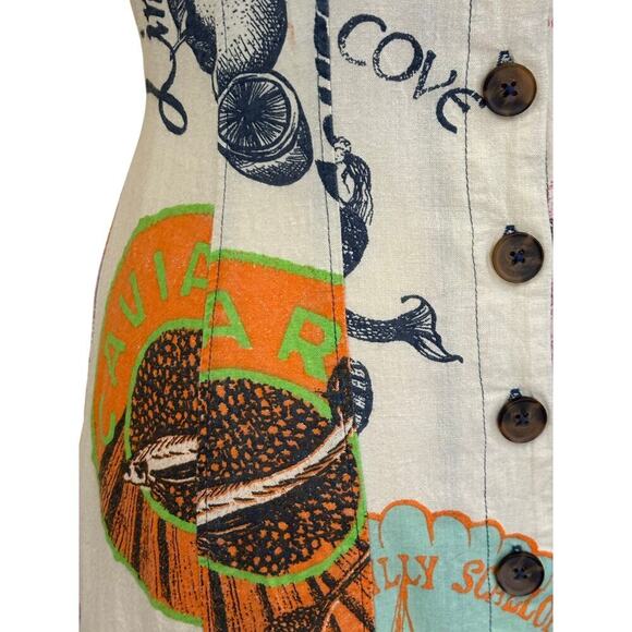 BDG Jasper dress, mermaids, pink/tan, medium, bohemian, coastal, streetwear - Picture 4 of 8